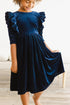 navy-velvet-ruffle-twirl-dress Mila &  Rose - Sophia's Style-Navy Velvet Ruffle Twirl Dress-6-12M--1